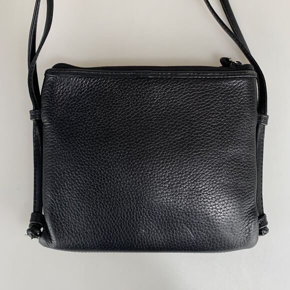 Brighton Crossbody Black Leather Wallet Center Organizer Alligator - Picture 3 of 11